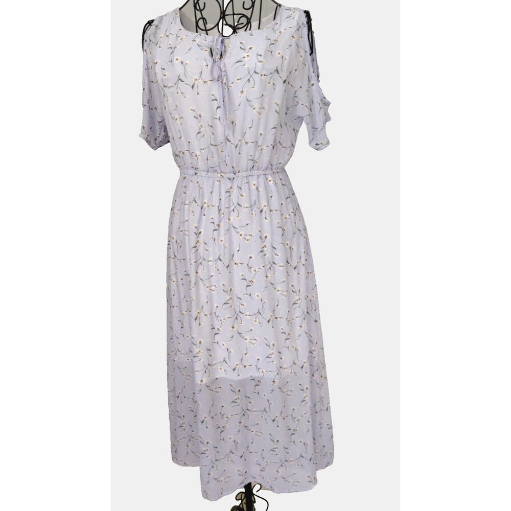 La Babite' Womens Sz 36 (US 8) Midi Dress Flirty Cold Shoulder Lined